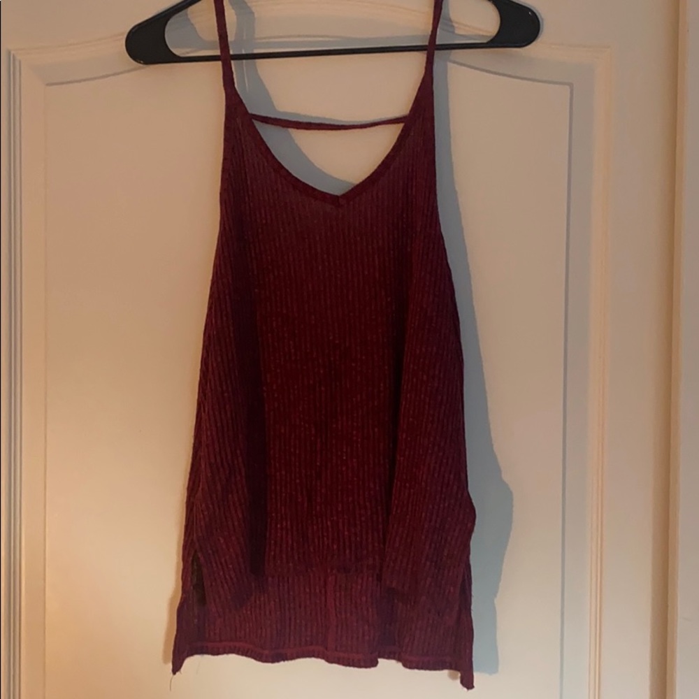 Red strappy tank